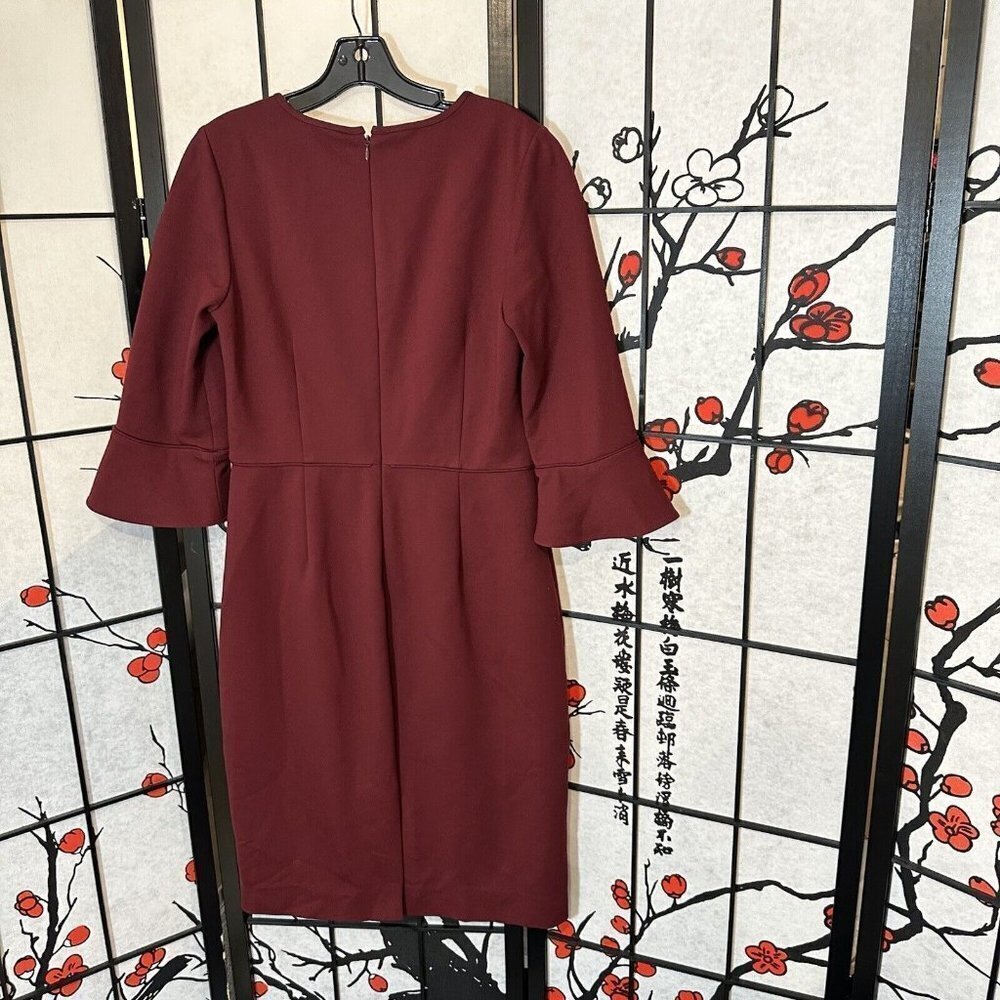 J.Crew Solid Wine Red Lined Ponte Stretch Bell Sl… - image 5